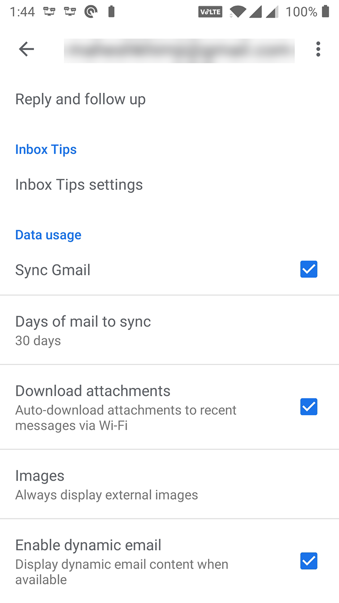 enable email sync