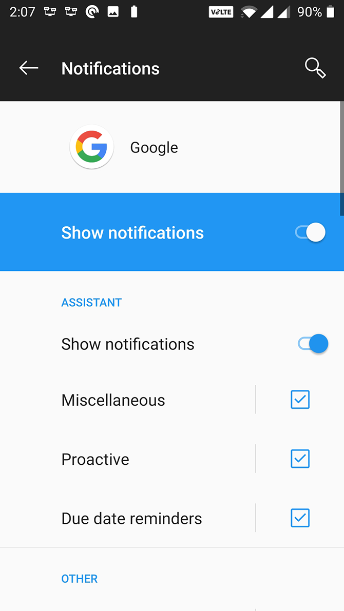 enable google notifications