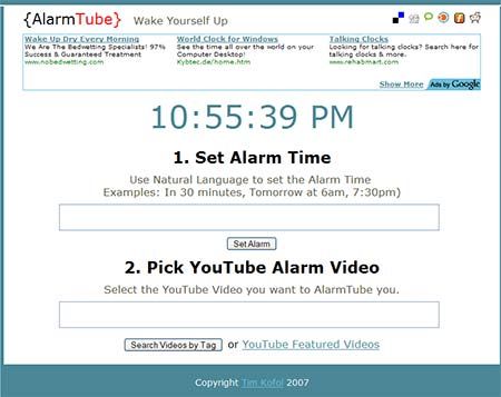 AlarmTube - Online Alarm Clock