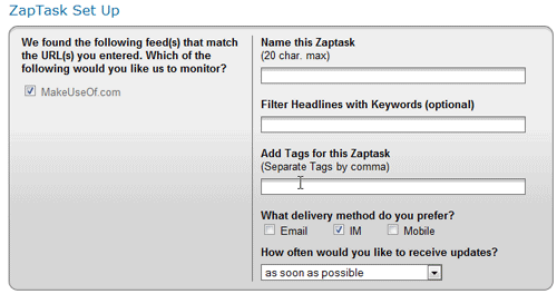 ZapTXT - Filter RSS feeds and Get them delivered to Your email or IM client
