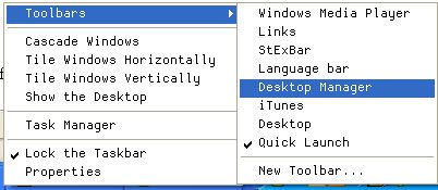 virtual desktop toolbar