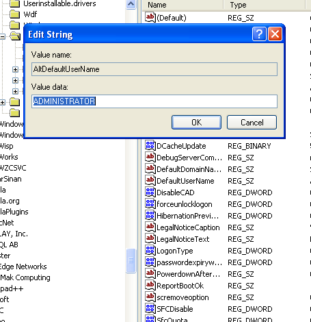 se default logon identity