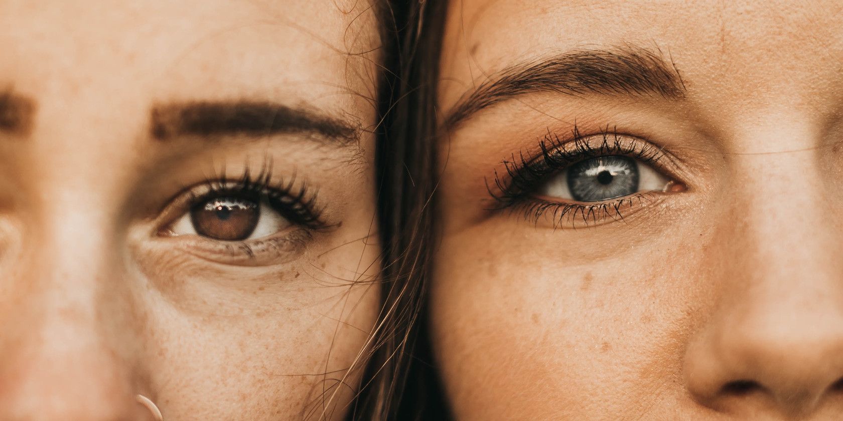 close up of two women's faces
