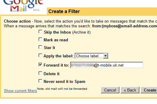 Gmail SMS alert