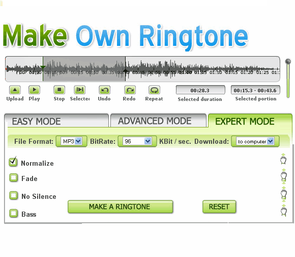 make ringtone from MP3 song