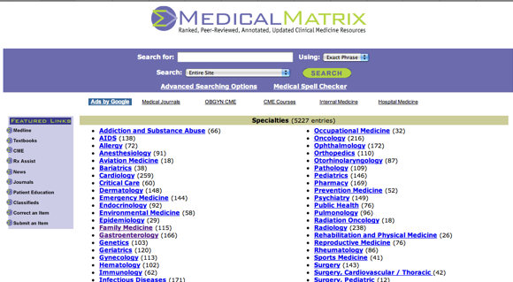 medical matrix - site for medical information