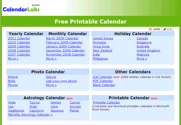 10 quick ways to print calendars online