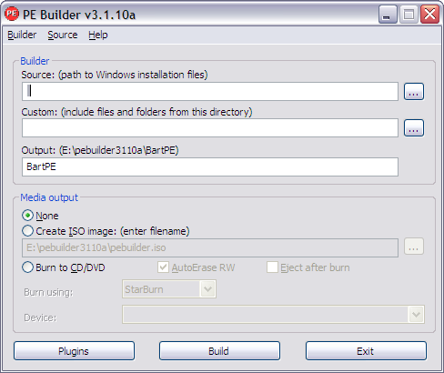 pe builder - create windows live cd