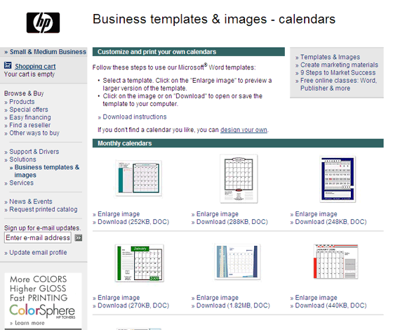 HP Calendars