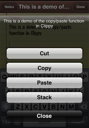 clippy - iphone copy paste text