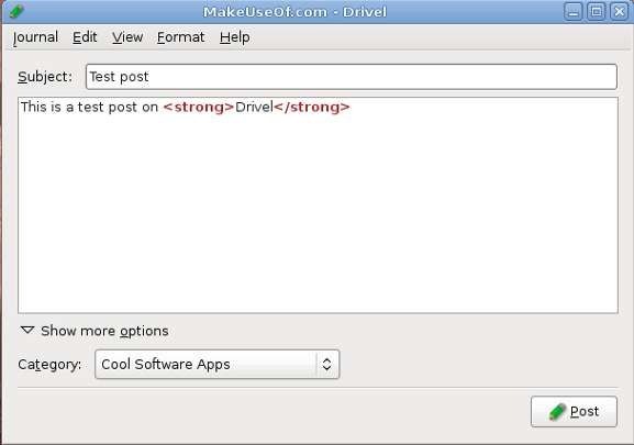 drivel - livejournal blog editor ubuntu