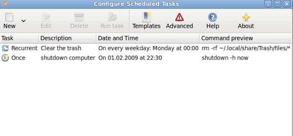 gnome schedule scheduled tasks