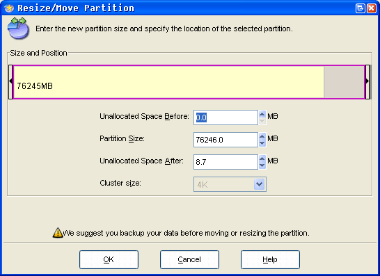 free partition resizer