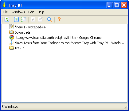 trayit- minimize programs to tray