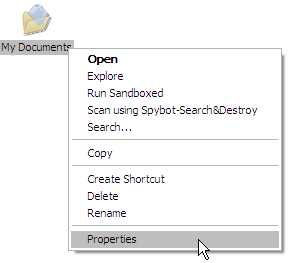 move my documents folder in windows xp