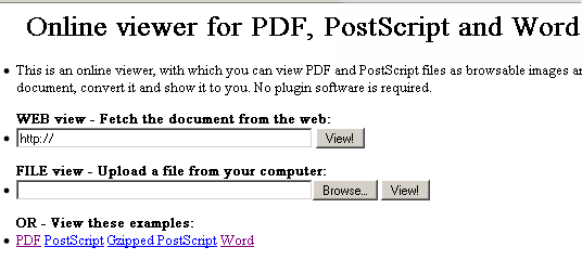 online viewer for pdf postscript and word
