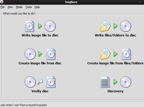 how to create a file folder into an iso file with imageburn