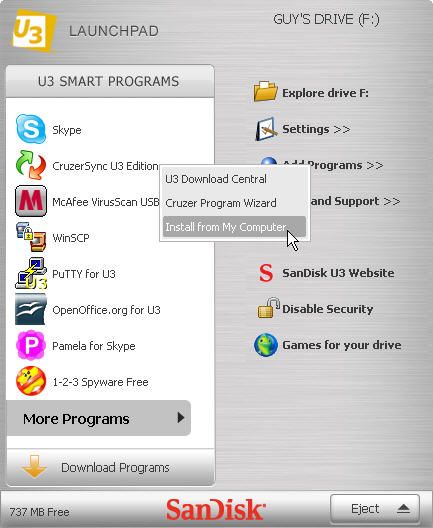 add programs to u3