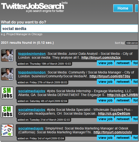 A job search engine for Twitter.