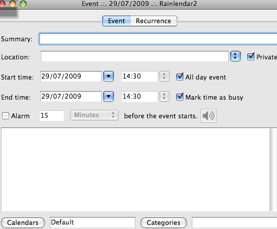 02c Rainlendar - Add Event