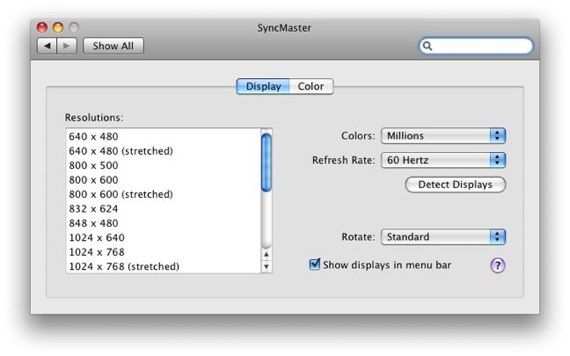 Screen Resolution