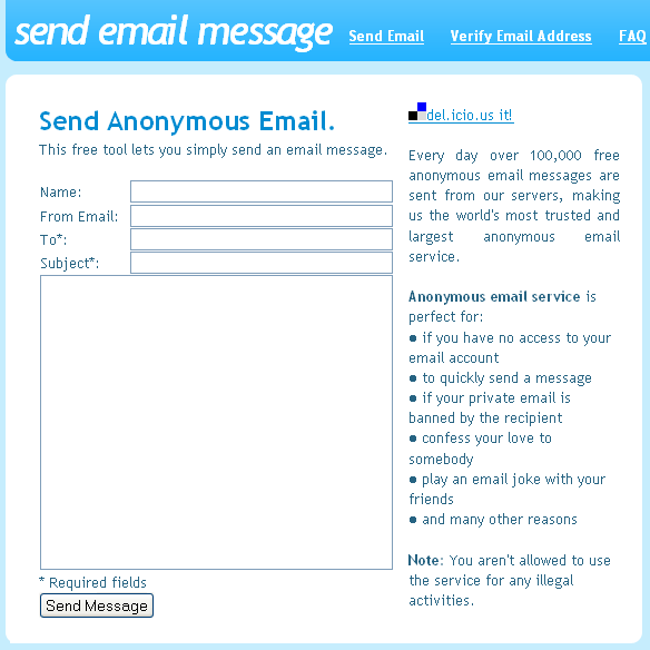send free anonymous email