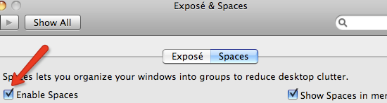 spaces on mac os x