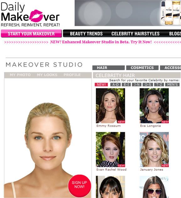 online virtual makeover