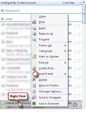 how to organize emails in outlook