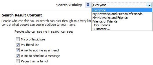 facebook privacy - search