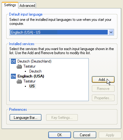 text services and input languages