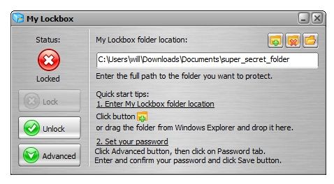 lock folders with password