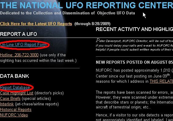 see latest ufo sightings