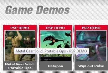 psp game demo downloads