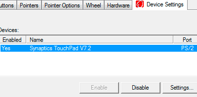 how to disable touchpad