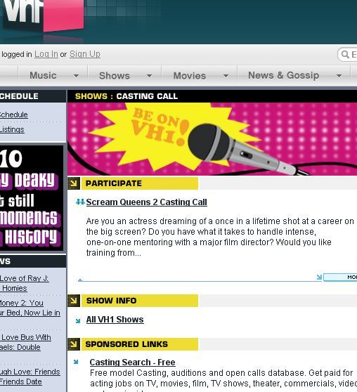 reality tv application online