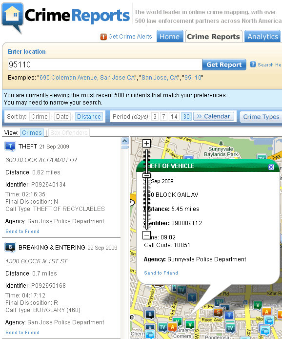 crime reports by zip code