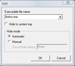 hide running programs from system tray