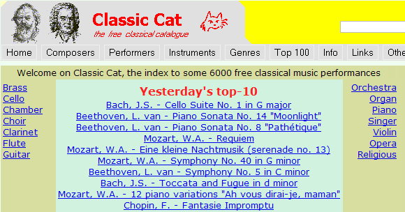 best free classical music download web sites