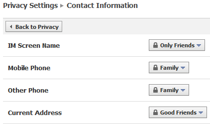 Contact Info Privacy