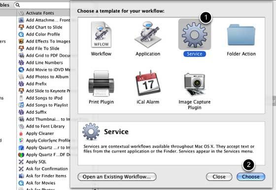 services menu mac