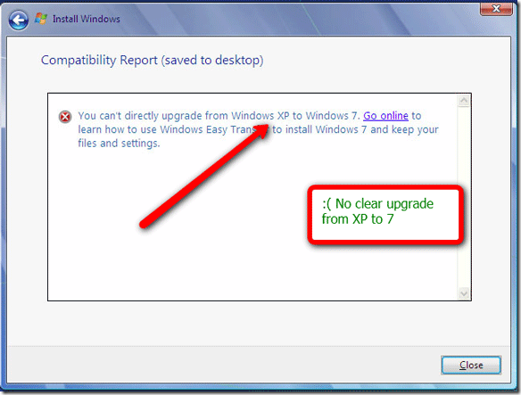 Windows 7 upgrade issues