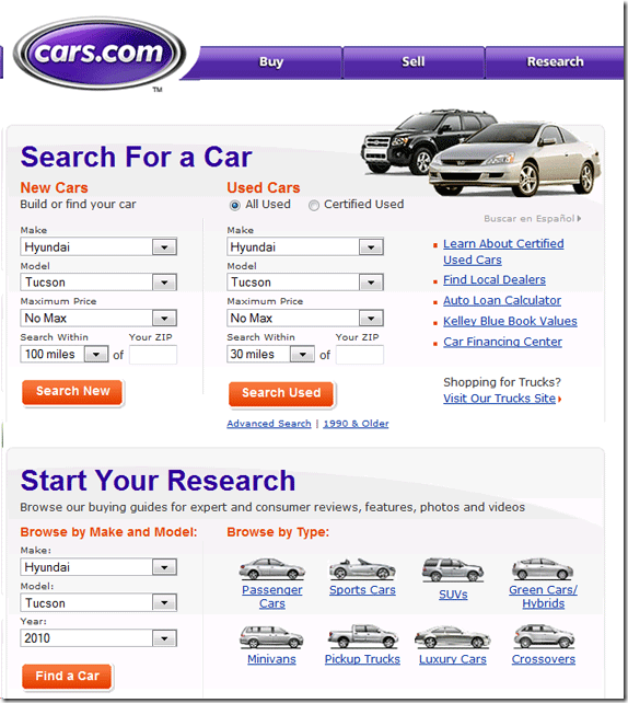 where can i research or buy a new car