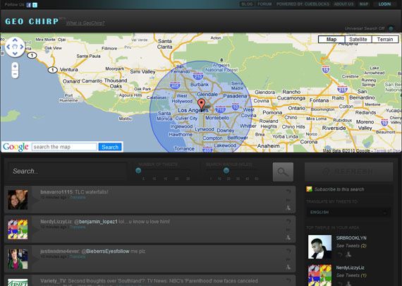Twitter and Google Maps mashups