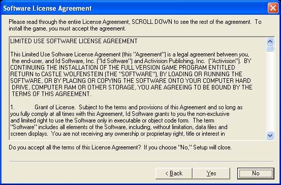 software licence screenshot