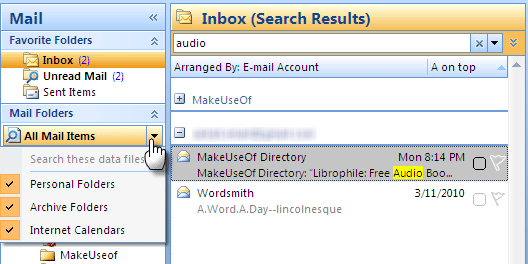 how to search for emails in outlook