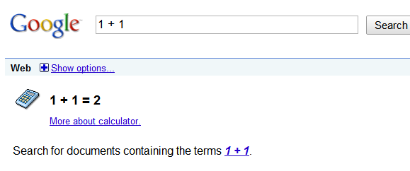 google as a calculator