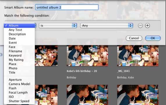smart albums in iphoto