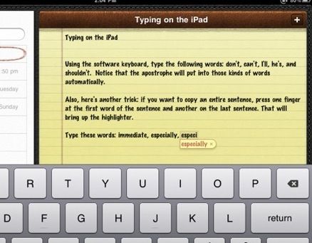how is typing on the ipad
