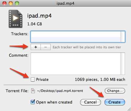 create torrent